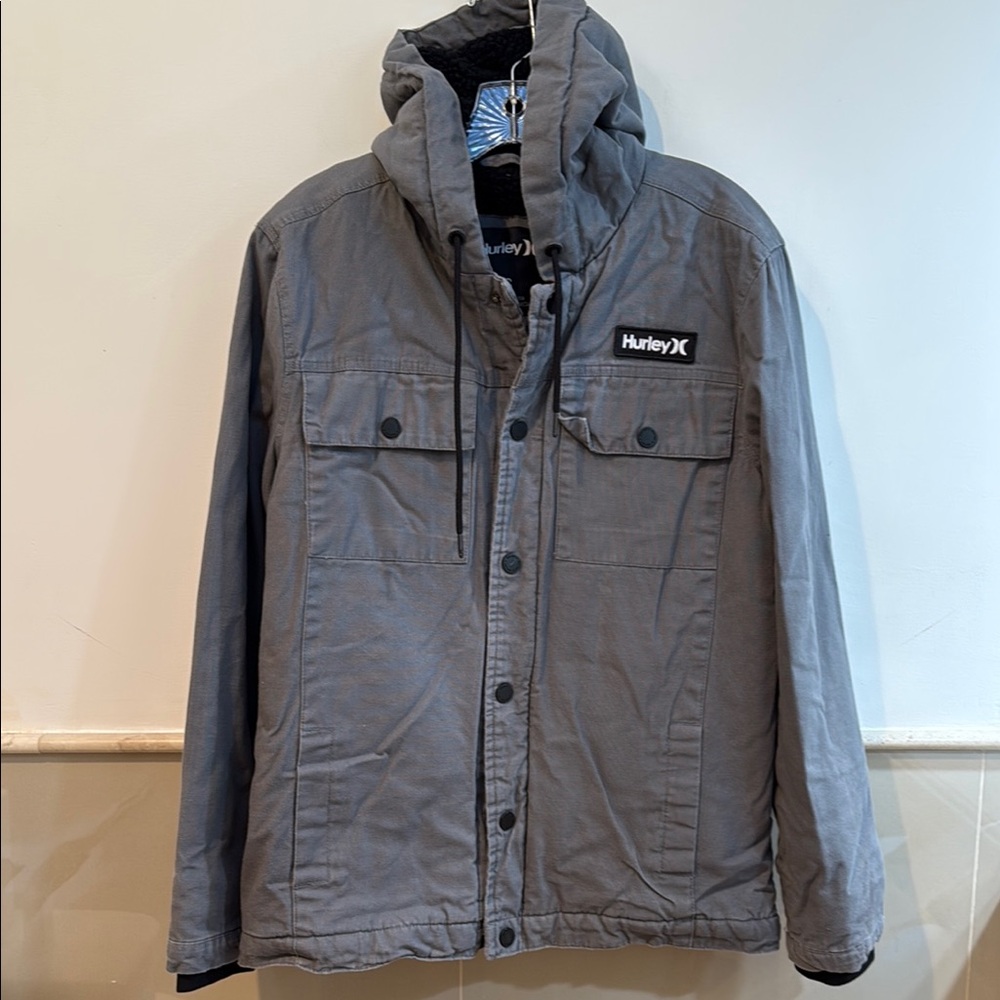 Hurley Men's Gray Hooded Jacket